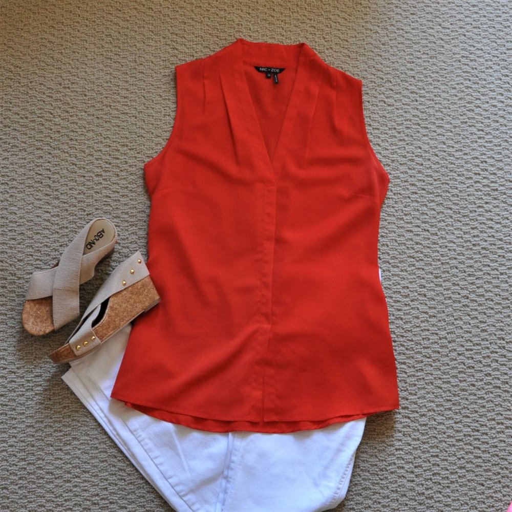 NIC + ZOE Silky Sleeveless Top | Size M